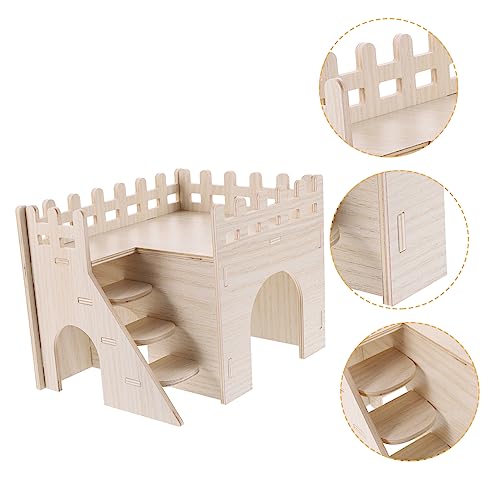 IMIKEYA Holz Hamsterhaus mit Spielplatz und Versteck Doppelstöckig für Nagetiere Sicheres Schlafhaus Hamster und Andere Kleine Haustiere IMIKEYA Holz Hamsterhaus mit Spielplatz und Versteck Doppelstöckig für Nagetiere Sicheres Schlafhaus Hamster und Andere Kleine Haustiere von IMIKEYA