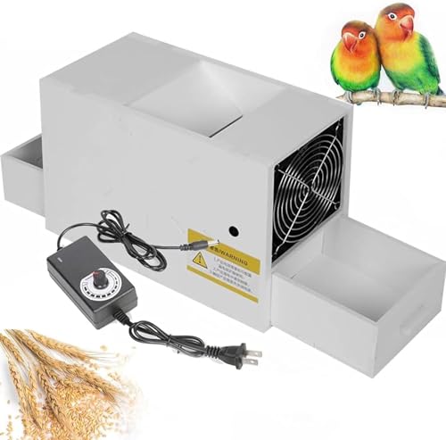 Elektrische Papageienfutter Getreideblasmaschine, Vogelfutter Geblasene Schale Splitter mit Doppelschublade, Einstellbare Geschwindigkeit, Vogelsamenreiniger Reinigungsmaschine, für Hirse, Getreide, von IMOSEI