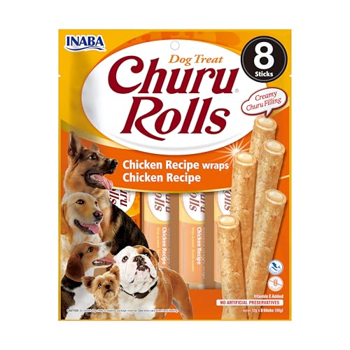 CHURU Dog Rolls Hühnchenrezept, 8 x 12 g von INABA