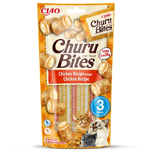 INABA Churu Bites Katzenleckerlis 88% Feuchtigkeit Gesunde Snacks, Natürliche Zutaten mit Huhn 30 g (1er Pack), Katzensnacks in Premium Qualität von INABA