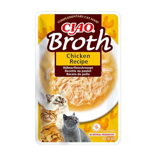 INABA Ciao Broth - Suppe mit Shredded Hähnchen für Katzen - Huhn - Katzenfutter nass ohne Getreide - 1 x 40g von INABA