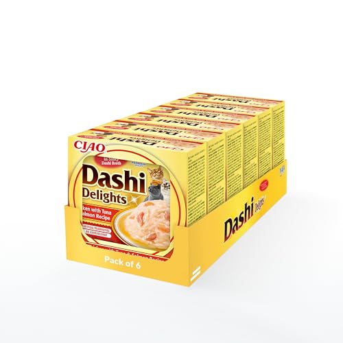 INABA Dashi Delights Katzenfutter nass, Huhn mit Jakobsmuschel 70 g (6er Pack), Hochwertiges Katzen Leckerlies in Sauce von INABA