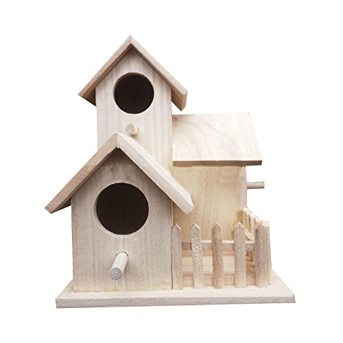 Holz Vogel Haus Zucht Käfig Box Fütterung Vogelhaus Simulation Zaun Balkon Decor Garten Hinterhof Anhänger J9N0 von INAUGURAL