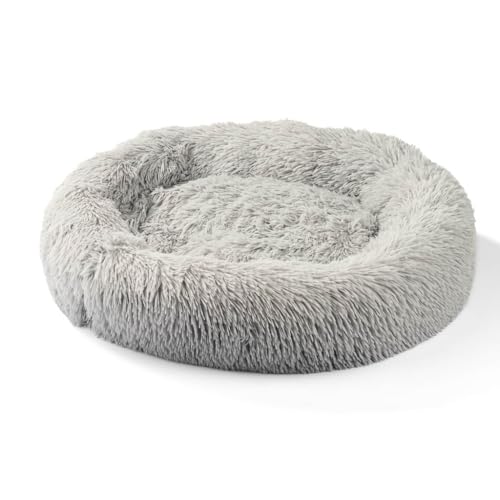 INEXTERIOR Flauschiges Hundebett - Hundekissen, Hundekorb, Fluffiges Hundebett für große, mittelgroße & kleine Hunde auf FauxFur in Grau (100cm) von INEXTERIOR