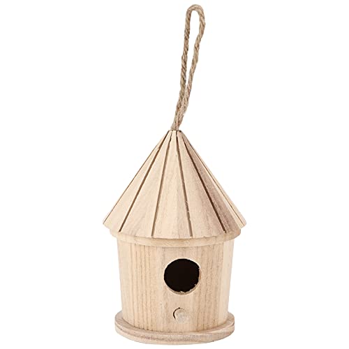 INIFLM Kolibri Haus, Vogel Nisthaus für Gartenarbeit Geschenke Home Dekoration, Exquisites Holz Vogelhaus DIY Runde Form Hängende Vogelnest für Outdoor Garten von INIFLM