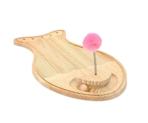 Katzenkratzer Katzenkratzbrett Aus Holz Katzenkratzpads Fischform Katzenkratzer Mit Spielzeugball Katzenkratzer Für Innenkatzen Kratzmatte Katze von INKTUS