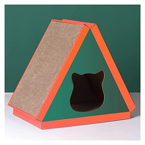 Katzenkratzer Katzenkratzer-Kartonunterlage, Langlebig, Recycelbar, Entfernbar, 2-in-1, Gewellte Katzenkratzlounge Für Möbelschutz Kratzmatte Katze (Blue : Blue, Size : 47 * 32 * 44.5cm) von INKTUS