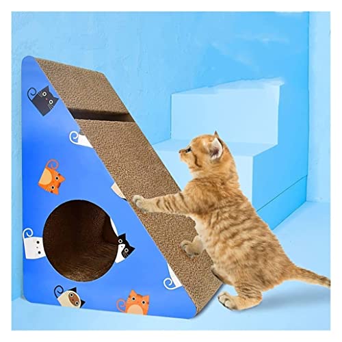 Katzenkratzer Kratzpads Haustier Katze Kratzbrett Nest Klaue Schleifen Dreieck Schüsselform Unterhaltung Spielzeug Haushaltsartikel Kratzmatte Katze (Blue : Blue, Size : 27 * 27 * 36.8cm) von INKTUS