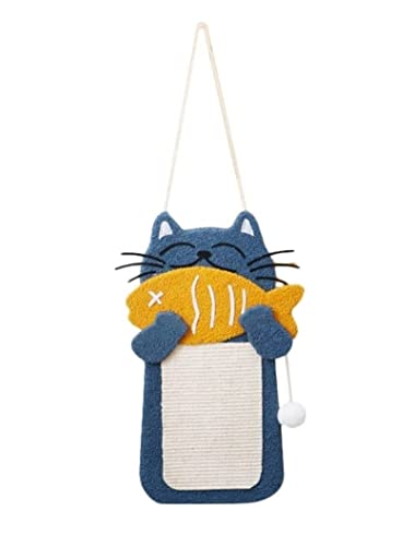 Katzenkratzer Wandmontiertes Oder Stehendes Katzenkratzbrett Sisalseil Katzenkratzer Flanell Katzenform Katzenkratzbrett Katzenbett Kratzmatte Katze (Blue : Blue, Size : 60 * 35cm) von INKTUS