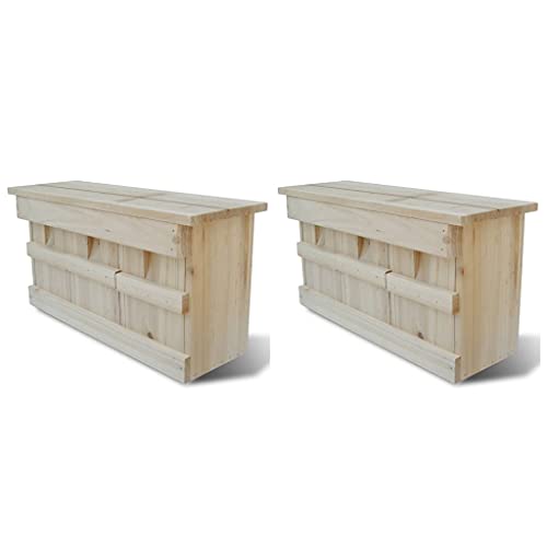 INLIFE Spatzenhaus 2 STK. Holz 44 x 15,5 x 21,5 cm von INLIFE