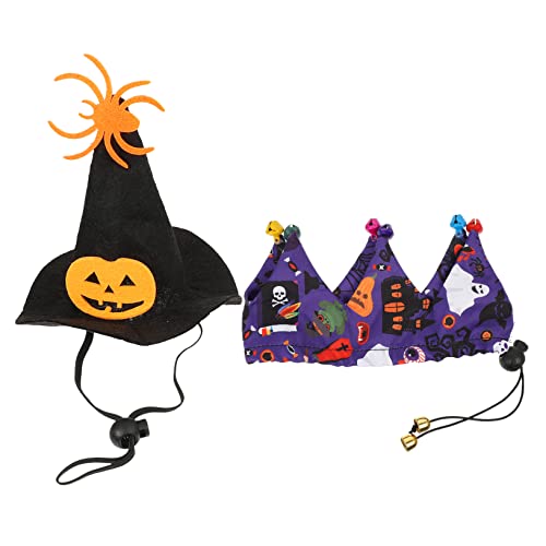 INOOMP 1 Satz Halloween-Hut Hunde-kürbis-Hut Dekorativer Katzenhut Kürbisbandana Für Hunde Welpe Hexenhut Katzenschal Kleiner Hundehut Halloween-haustierbandana Hundemütze Stoff von INOOMP