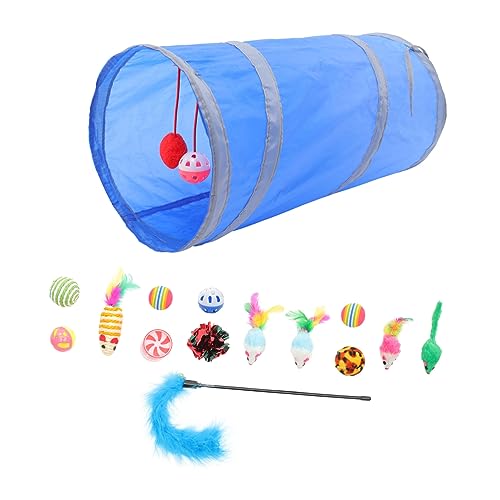 INOOMP 1 Satz Haustier Katzenspielzeug interaktives katzenspielzeug Interactive cat Toy Katzen Tunnel katzrnzubehör Haushalt Katzen-Teaser Spielzeugball einstellen Kätzchen Polyester von INOOMP