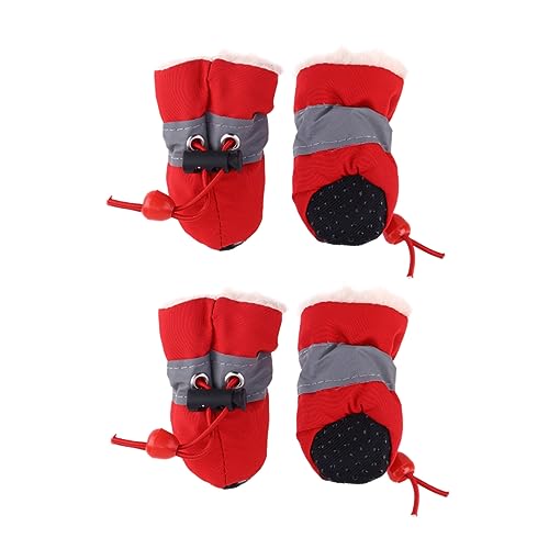 INOOMP 1 Satz Hundestiefel Paws pfotenschutz Hunde Schuhe Dog Shoes Stiefel für Hunde rote Stiefeletten Schneestiefel sockenschuhe Schuhe für Hunde Hundeschuhe Haustier der Hund von INOOMP