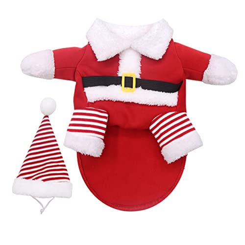 INOOMP 1 Satz Verwandlungskostüm für Haustiere Hund Rentier Mantel Haustier Wintermantel Dog Christmas Costume hundeweihnachtskostüme weihnachtsdeko dekorative Hundekleidung Polyester rot von INOOMP