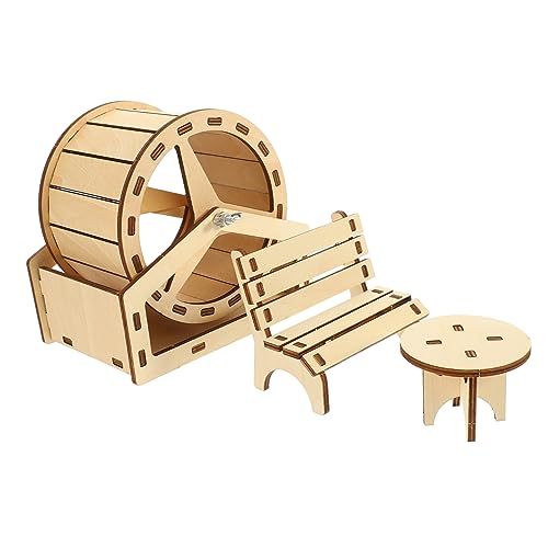 INOOMP 1 Set DIY Montage Hamster Laufband Rattenversteck Spielzeug Hamster Holz Laufband DIY Holz DIY Holz Hamster Laufband von INOOMP