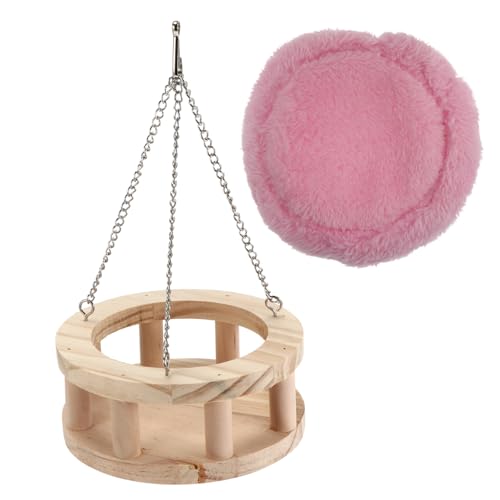 INOOMP 1 Set Hamster Hängematte Haustier Hängematte Mit Kleines Tiernest Hölzernes Hängenest Warmes Bett Für Hamster Warmes Nest Mit Hamsterkäfig Rundes von INOOMP