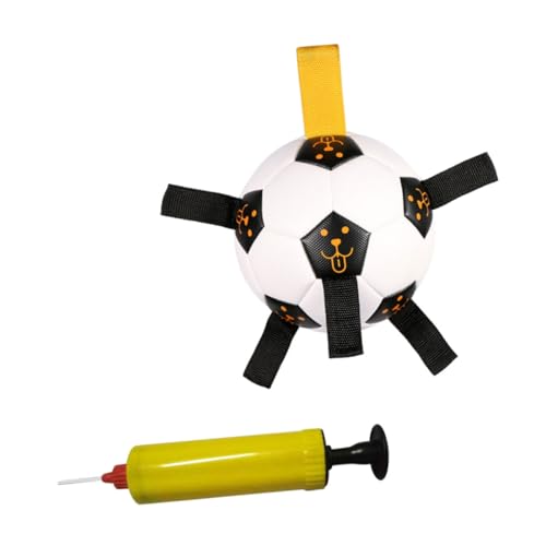 INOOMP 1 Set Haustier Fußball Heimtierbedarf Lustiges Fußballspielzeug Für Hunde Haustier Fußball Schlepperspielzeug Outdoor Welpenspielzeug Welpen Fußballspielzeug Hundetraining von INOOMP