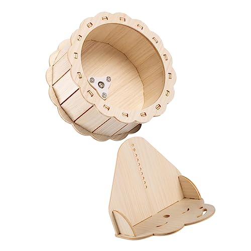 INOOMP 1 Set Holz Hamster Laufrad Kleines Haustier Übungsrad Meerschweinchen Spielzeug Hamsterrad Hamster Spielzeug Hamster Laufspielzeug Haustier Laufspielzeug Rennmäuse Rad von INOOMP