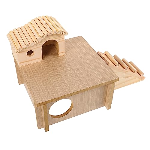 INOOMP 1 Set Plattform Für Kleine Haustiere Hamster Holzhaus Haustier Holznest Haustier Versteck Für Käfig Hamster Spielplatz Hamster Versteck Nest Für Kleine Tiere Leiter von INOOMP