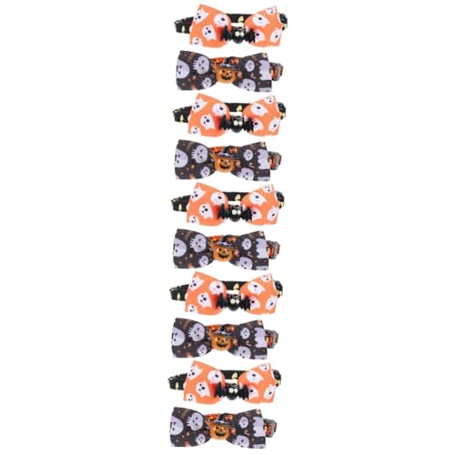 INOOMP 10 STK Haustierhalsband Halloweenkostüm Halloween-Haustierbekleidung Kitten Halsband katzenbedarf Pet Collar verstellbare für Haustierkatzen Kragen mit Fliege Polyester von INOOMP