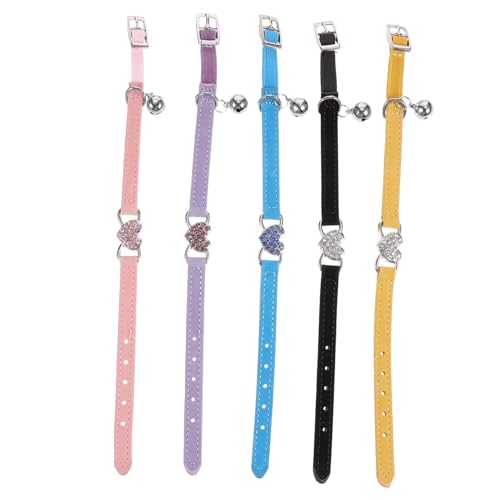 INOOMP 10 STK Haustierhalsband Reflektierendes Katzenhalsband Liebe Halskette Welpen Glockenkragen Halskette Mit Katzenglocke Stirnband Haustierzubehör Haustier Katze Polyester von INOOMP