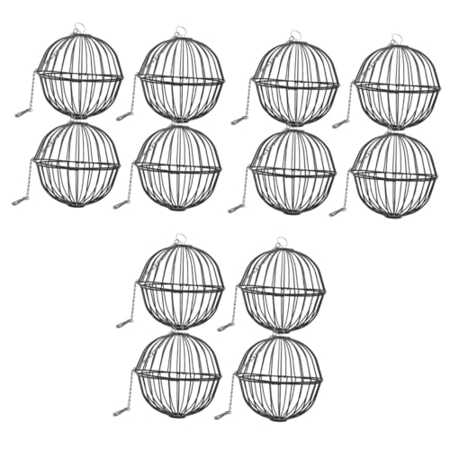 INOOMP 12 STK Hamsterkäfig Kaninchen-Heu-Futterball hängende Heuraufe Heuspenderball Hamsterball kleintierspielzeug Meerschweinchen Heu Kaninchenversorgung Feederbälle Rostfreier Stahl von INOOMP