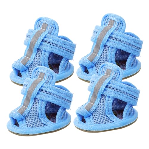 INOOMP 12 STK Haustier-Sandale Blaue Hundesandalen Strandschuhe Für Hunde Kleiner Hund Chihuahua-Schuhe Pfotenschutz Dackel Mesh-Schuhe Für Hunde Hundeschuhe Für Heiße Straßen Sneaker von INOOMP