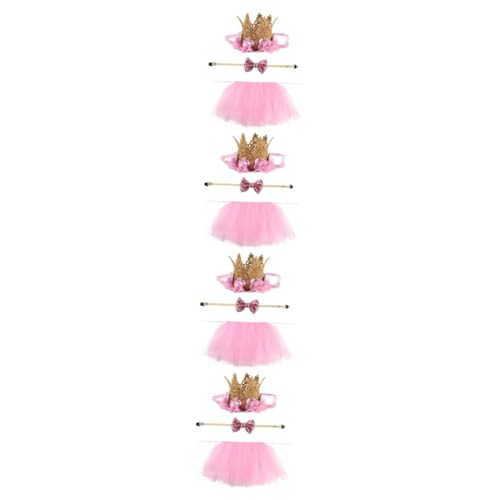 INOOMP 12 STK Haustierkleidung Hundehalsband Mit Schleife Prinzessinnenkleid Für Mädchen Prinzessinnenkleider Für Mädchen Kleines Hundekleid Rosa Europäisch Und Amerikanisch Kronenhut von INOOMP