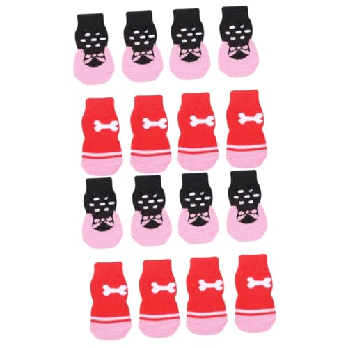 INOOMP 16 STK Haustier socken hundesocken Dog Socks Hunde Socke Socken für Hunde warme Wintersocken Haustierzubehör weihnachtlicher Pfotenschutz Weihnachten Haustierschuhe Stricken von INOOMP