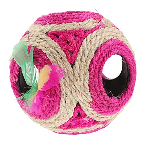 INOOMP 1Pc Seil Sechs Loch Ball Katze Backenzahn Ball Katze Bissball Katze Schleifball Katze Kauball Katzenspielzeug Sisalball Sisalball Spielzeug Haustierball Spielzeug Katzenball von INOOMP