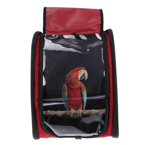 INOOMP 1Stk Haustierrucksack Vogelkäfig pet Backpack Vogelreisekäfig Papagei Rucksackträger Ara reisetaschen Transportbox für Haustiere Papageien Träger tragen Haustierkiste Reisen rot von INOOMP