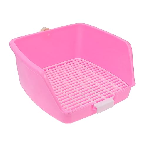 INOOMP 1stk Kaninchen Quadratische Toilette Großer Kaninchenkäfig Kaninchen Töpfchen Toilette Abfallbehälter Wc-ablage Chinchilla-töpfchen Mülleimer Betta-fischschale Rosa Plastik von INOOMP