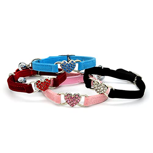 INOOMP 1stk Verstellbares Katzenhalsband Katzenkette Aus Strass Katzenhalsband Mit Glöckchen Kleines Katzenhalsband Kätzchenhalsbänder Süße Katzenhalsbänder Einstellbar Rosa Kettenblatt von INOOMP