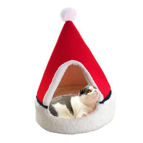 INOOMP 1stk Weihnachtshaustiernest Bett Katzenhütte Haustier Zelt Höhle Haustierzubehör Weihnachten Winter Pet Nest Zelte Druckfester Hochelastischer Schwamm Weihnachtsutensilien Hündchen von INOOMP