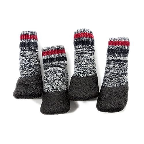 INOOMP 2 Paar Haustier Hund Socken Weihnachtssocken rutschfeste Hundestiefel Nicht Haustiersocken Welpenschuhe Für Kleine Hunde Outdoor-socken Sohlenschutz Draussen Haustierschuhe von INOOMP