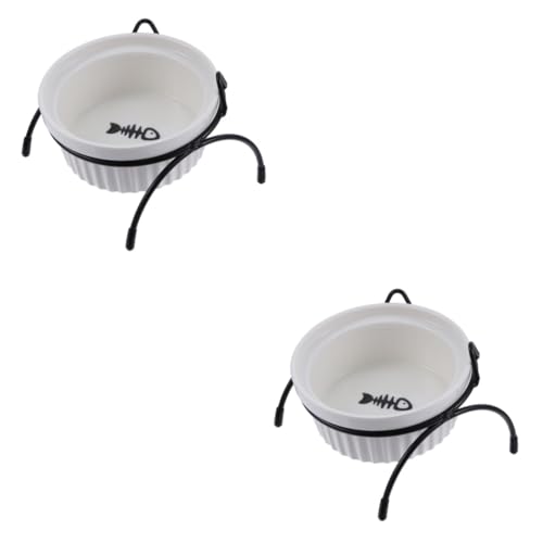 INOOMP 2 STK Haustiernapf pet Feeder pet Bowl Wasserschale Katzenfutter Katzennapf Katzennäpfe Fressnapf für Haustiere Katzenschüssel aus Keramik die Katze Futternapf für Katzen Geschirr von INOOMP