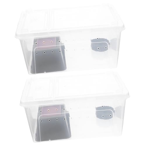 INOOMP 2 Sätze Futterbox für Reptilien Reptilienterrarium aus Acryl reptichip Innenbehälter Crested Gecko Tank insektenbox Insekten Box glasgefäß Schlangenkäfig Cricket-Container Plastik von INOOMP