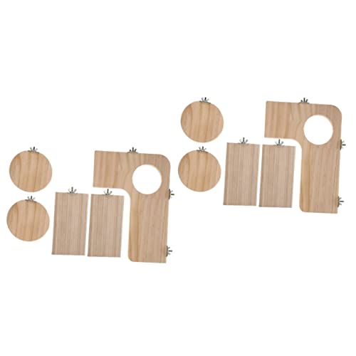 INOOMP 2 Sätze Hamster-Sprungbrett Nagetier Spielzeug Set Nager Spielzeug Set Holzständer Kauspielzeug Ecke eckregal Vogelkäfig zartes Sprungbrett Sprungständer Kleine Tiere Papagei Vögel von INOOMP