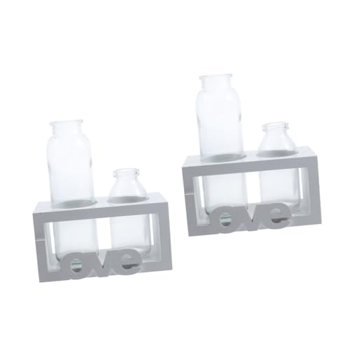 INOOMP 2 Sets Wasserpflanzgefäße Luftpflanzenhalter Kleine Gießkannen Tafelaufsätze Innentöpfe Hydrokultur Topf Pflanzenterrarium Innen Luftpflanzentöpfe Dekoratives Glas Weiß von INOOMP