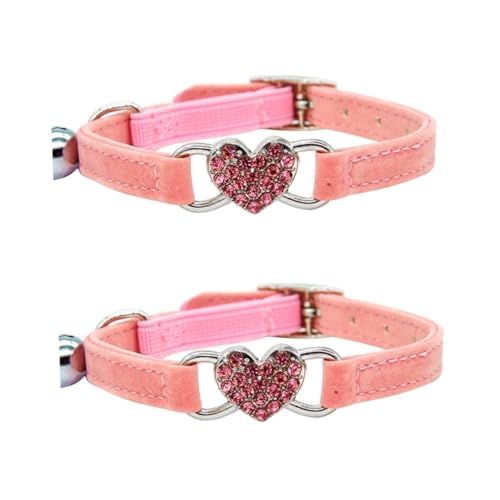 INOOMP 2 STK Katzenhalsband Strass Verstellbares Haustierhalsband abbrechbare katzenhalsbänder Kätzchen-Kragen katzengeschenke Katzenkette aus Strass Rosa von INOOMP