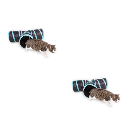 INOOMP 2 Stück 3 Katzentunnel 3 Wege pet Supplies Kitten katzenspielzeug katzenzubehör cat Accessories Katzen zubehör katzenspielzeig Haustierprodukt cat Toys 3-Wege-Haustiertunnel Black von INOOMP