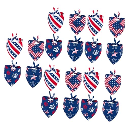 INOOMP 20 STK Dreieckstuch für Haustiere US-Hundebandana amerikanische Flagge Dog Bandana Halstuch für Hunde Schal Hundekleidung Haustier-Bandana Spucktücher für Welpen einstellbar von INOOMP