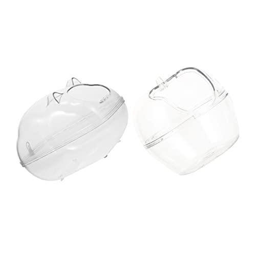 INOOMP 2St Hamsterbad Hamsterkäfig Badezimmer meerschweinchen badehaus Hamsterdusche Sand Hamster klo Hamster sandbad Badezimmer für Haustiere Hamster Badewannen Plastik Transparent von INOOMP