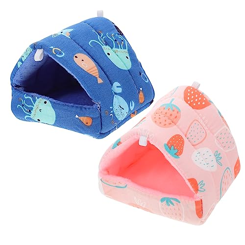 INOOMP 2St Hamsternest hamsterbett Hamster versteck Hamster transportbox Small pet Nest Schlafhütte für Hamster kleine Plüschhütte für Haustiere Hamsterkäfig Heimtierbedarf Baumwolle von INOOMP