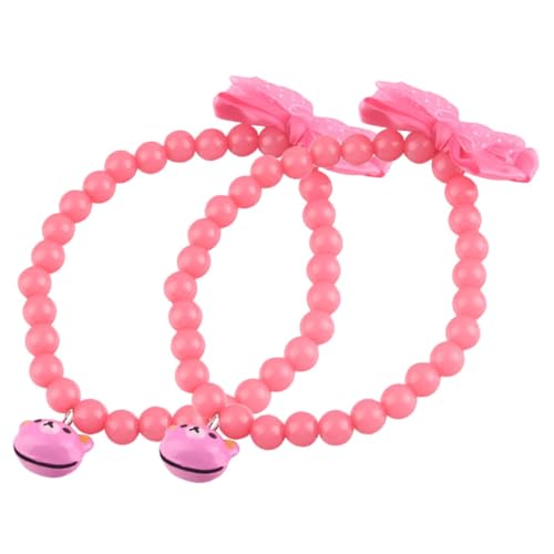 INOOMP 2St Haustier Halskette Tragbares Kätzchenhalsband Welpenhalsband Kitten Halsband Dog Collars Katzenversorgung Tragbares Katzenhalsband Umweltfreundlicher Kunststoff Rosa von INOOMP