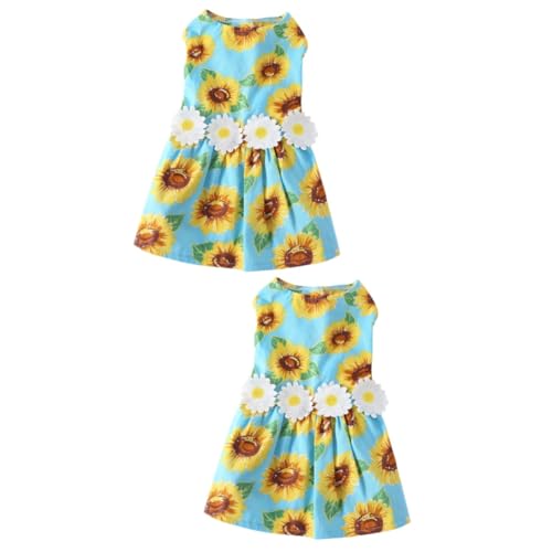 INOOMP 2St Haustierkleid Jackenkleider für Hochzeiten Katzenkleid für Katzen formelle Kleidung Rock Haustierbekleidung Haustier-Partykleid Hündchen Sommerkleid Kätzchen Welpe Baumwolle von INOOMP