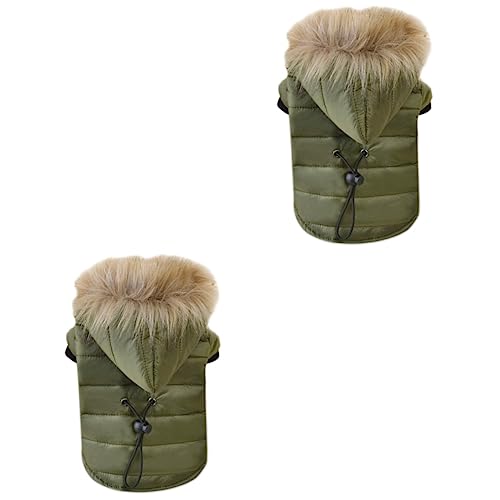 INOOMP 2St Haustierzubehör Hund wintermantel Pet Daunenmantel Hundekostüme Hundehoodies für kleine Hunde Hunde-Outfit hundejacke Hunde Jacke hundekleidung -Fuß-Hoodies Mode Bekleidung von INOOMP