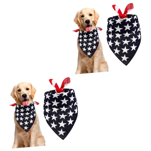 INOOMP 2St Hund Halskette Amerika-Flagge Kragenlätzchen für Haustier Hundehalstuch mit USA Flagge Amerikanische Flagge Hundeschal Halsketten kostüm Haustier Halskette der Hund von INOOMP