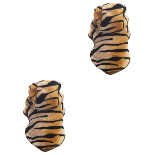 INOOMP 2St Hund Tuch Tier kostüm tierkostüm hundemäntelchen Hund Tiger Kostüm Flanell-Hundekleidung Kleider Winterkleidung für Haustiere Haustierkleidung Herbst und Winter Jacke mit Hut von INOOMP