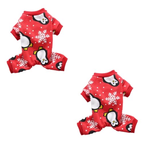 INOOMP 2St Hund Weihnachtstuch Weihnachts hundepullover Hunde Schlafanzug Kleiner Hund Kleid mit Jacke Weihnachtspullover Kinderpyjamas Haustier-Partykostüm Hundekleidung Dackel Mantel von INOOMP